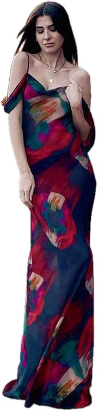 Women Mesh Sheer Spaghetti Strap Long Maxi Dress Sexy Sleeveless Backless Beach Swimsuit Cover Up... | Amazon (US)