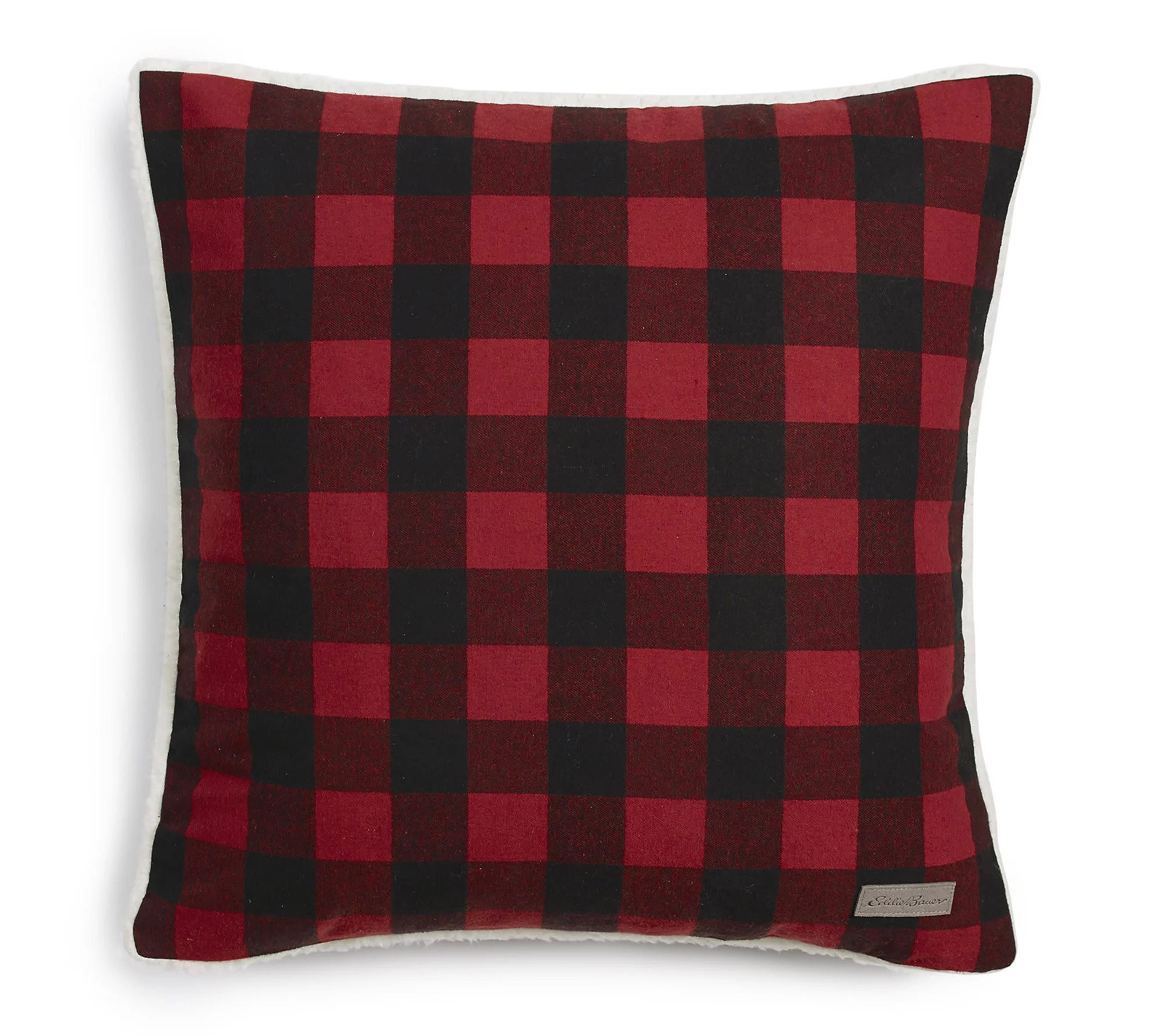 Eddie Bauer Cabin Plaid Red Cotton 20X20 Square Pillow | QVC