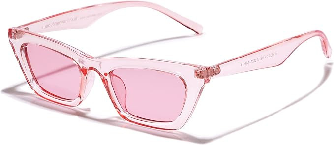 VANLINKER Small Trendy Skinny Cat Eye Sunglasses Women Retro Tiny Square Shade VL9555 | Amazon (US)