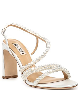 Amora Satin Pearl Strappy Dress Sandals | Dillard's