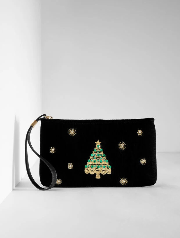 Whimsy Tree Velvet Wristlet | Talbots