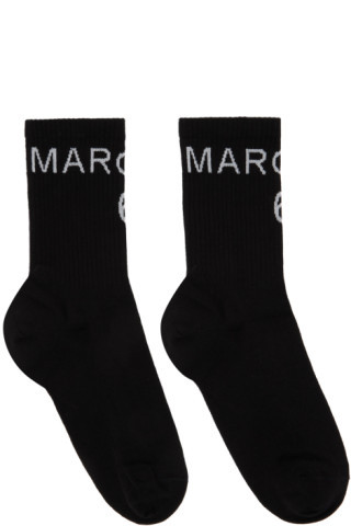 MM6 Maison Margiela - Black Logo Socks | SSENSE