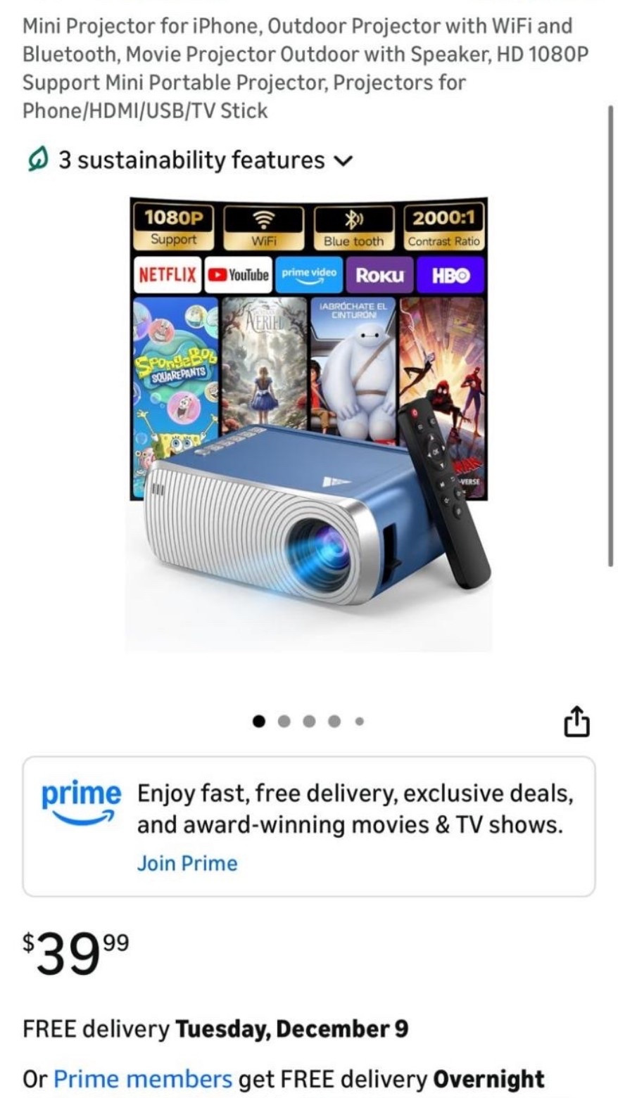 Portable projector on sale on Amazon 

#LTKGiftGuide #LTKSaleAlert #LTKstorytime