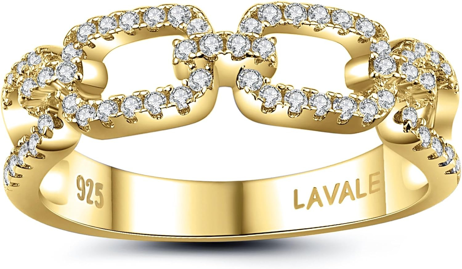 LAVALE Moissanite Wedding Band for Women,Twist Link D Color VVS1 Lab Created Diamond Rings,Half Eternity Stackable Band Ring,S925 Sterling Silver Chain Link Ring | Amazon (US)