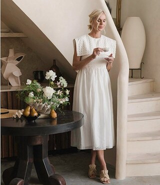 x Jennifer Sumko Alyssa A-Line Shirred Capelet Midi Dress | Dillard's