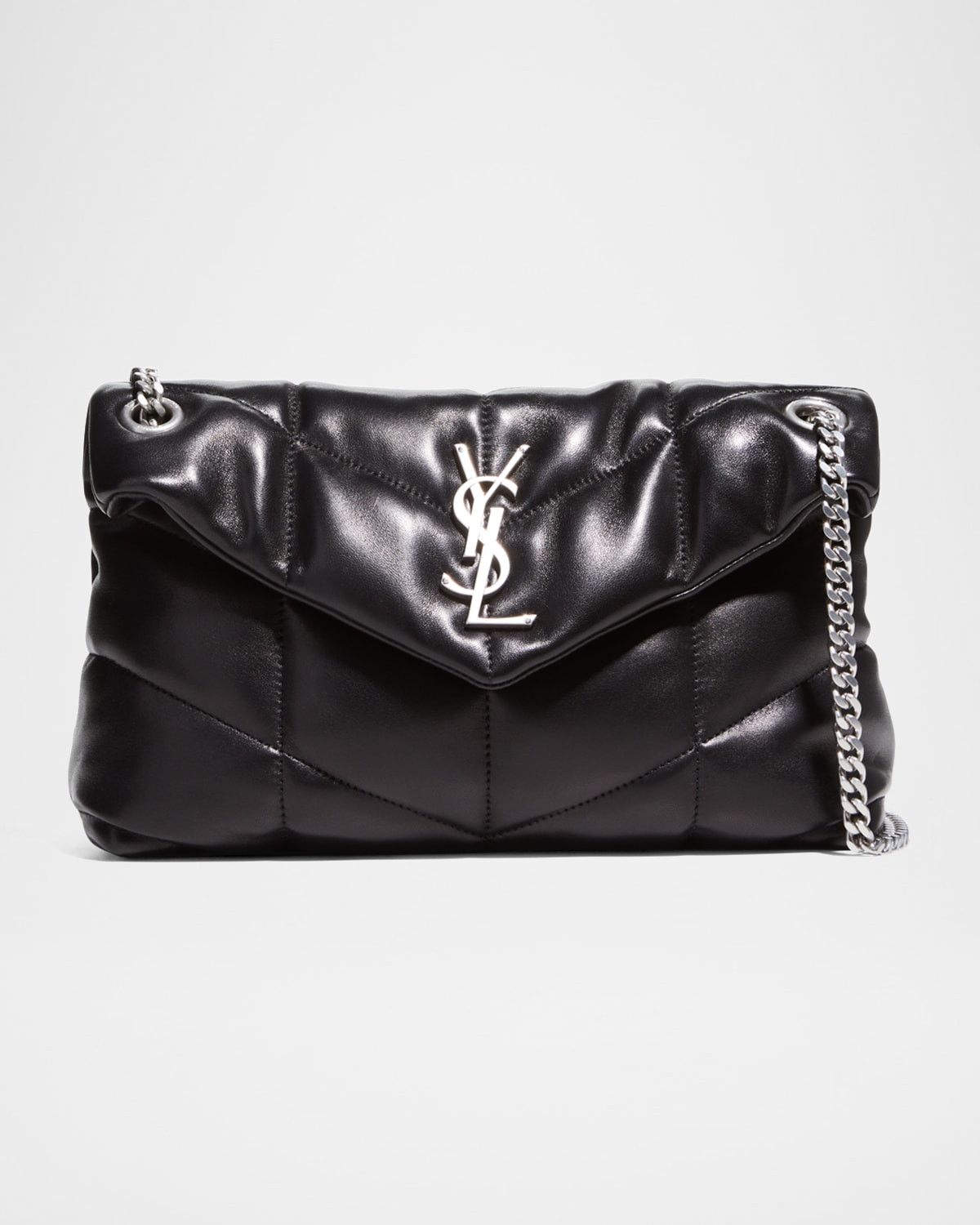 Lou Puffer Small YSL Shoulder Bag in Quilted Leather | Neiman Marcus