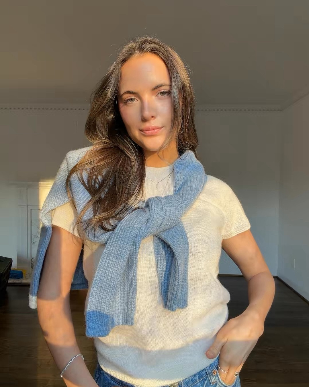 trying to decide which quince sweater to wear today! Can’t go wrong either way are so pretty!!! @onequince #quincepartner @shop.LTK #liketkit