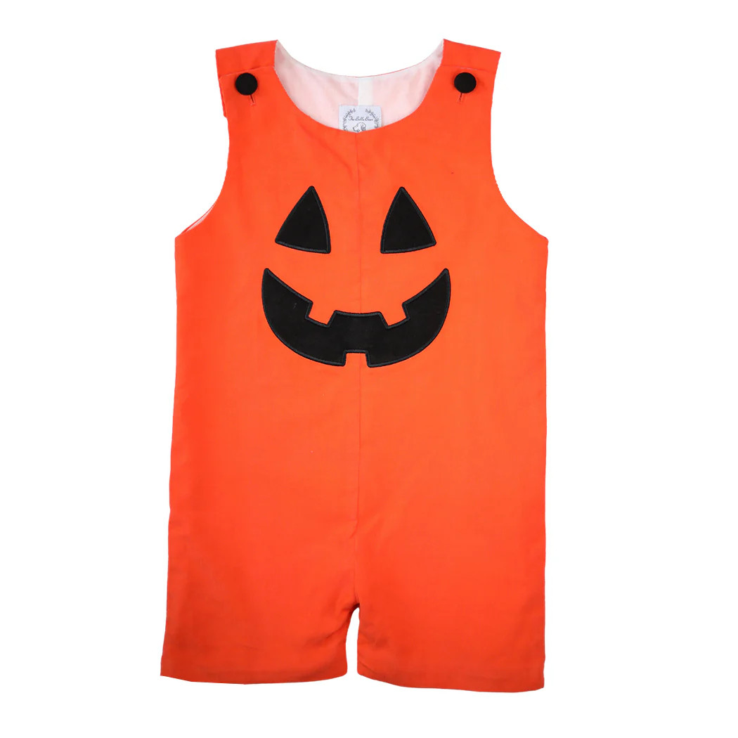 Orange Jack-O-Lantern Shortall | The Bella Bean