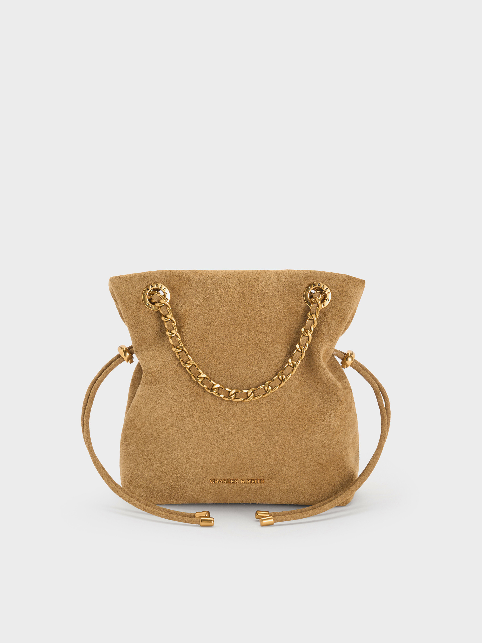 Arya Recycled Suede Braided-Strap Double-Handle Crossbody Bag
    
         - Sahara Sand | Charles & Keith US