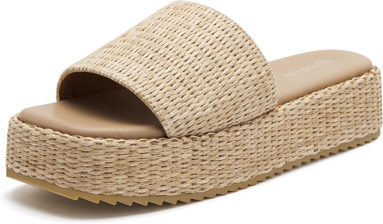 vodvob Platform Sandals for Women Open Toe Comfort Slip On Espadrille Sandals Cute Beach Straw Ra... | Amazon (US)