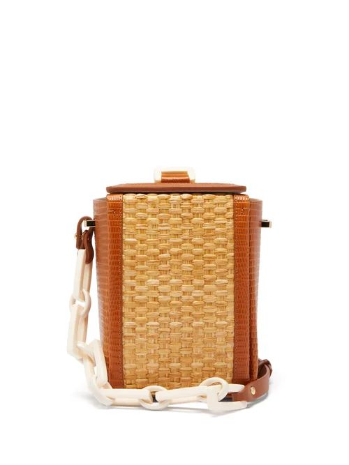 Nico Giani - Cerea Lizard-embossed Leather And Straw Bag - Womens - Tan Multi | Matches (UK)