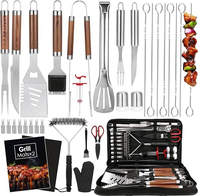 Yoehka BBQ Grilling Accessories Set, 34Pcs Heavy Duty Grill Tools for Outdoor Camping, Grilling G... | Amazon (US)