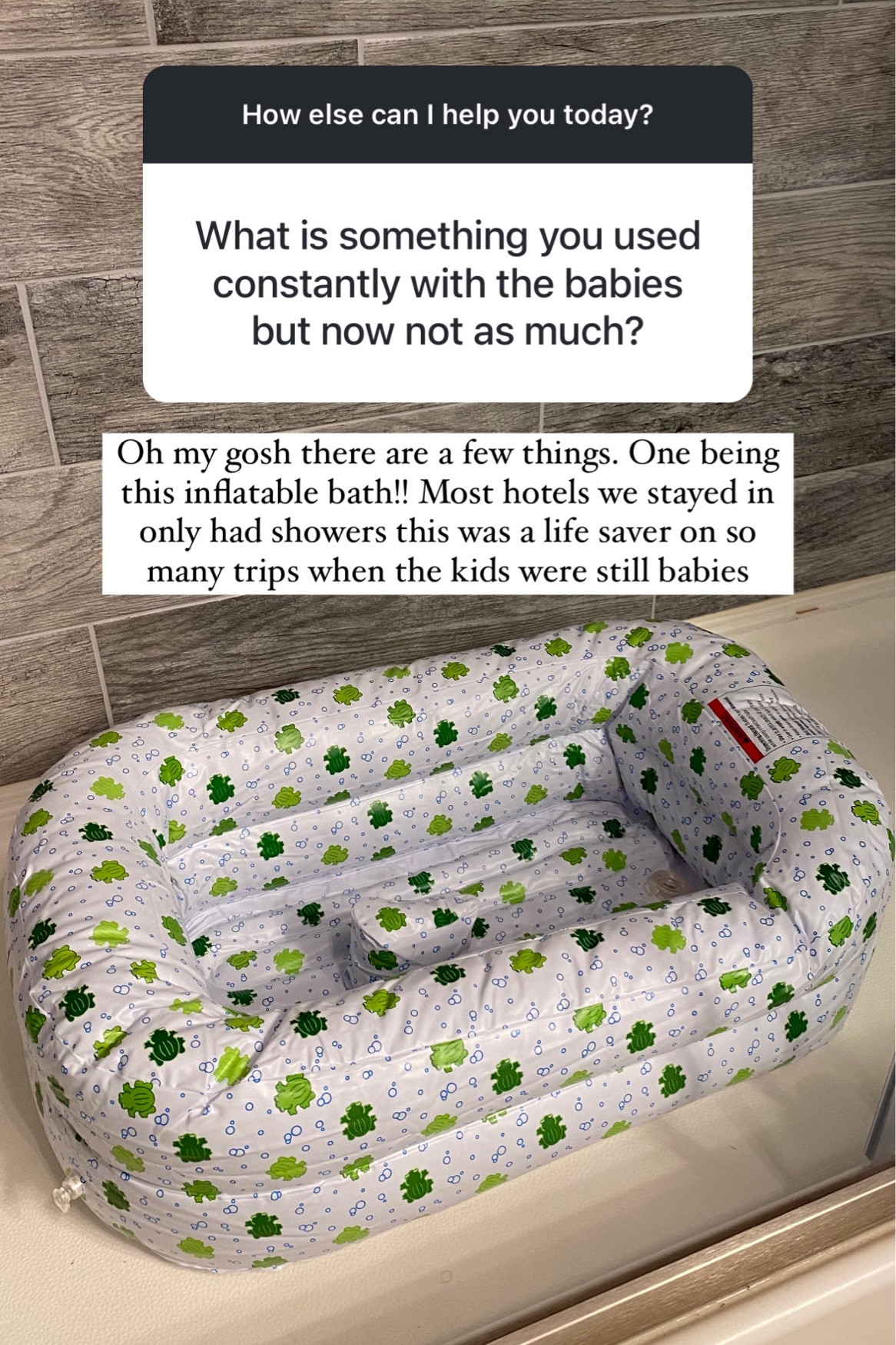 Most hotels we stayed in only ever had showers so this inflatable bath was a life saver with babies 🛁

#LTKBaby #LTKTravel