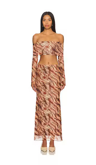 Viv Skirt Set in Brown Animal | Revolve Clothing (Global)