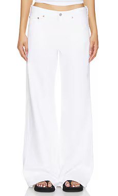 AGOLDE Clara Low Rise Baggy Flare in Milkshake from Revolve.com | Revolve Clothing (Global)