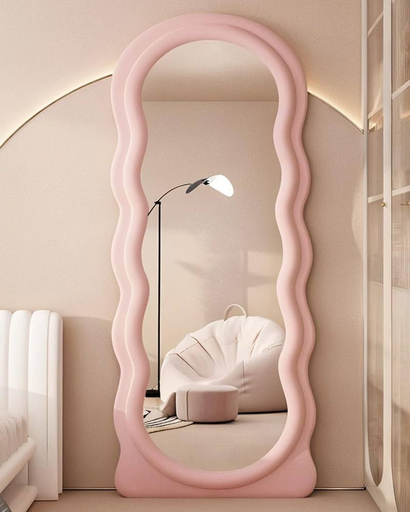 63" x 24" Full Length Mirror with Stand, Full Length Mirror Wall Mounted, Floor Mirror, Irregular... | Amazon (US)