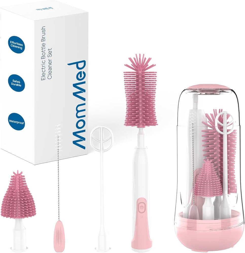 MomMed Electric Bottle Brush, Electric Baby Bottle Brush Set with Silicone Bottle/Pacifier/Straw ... | Amazon (US)