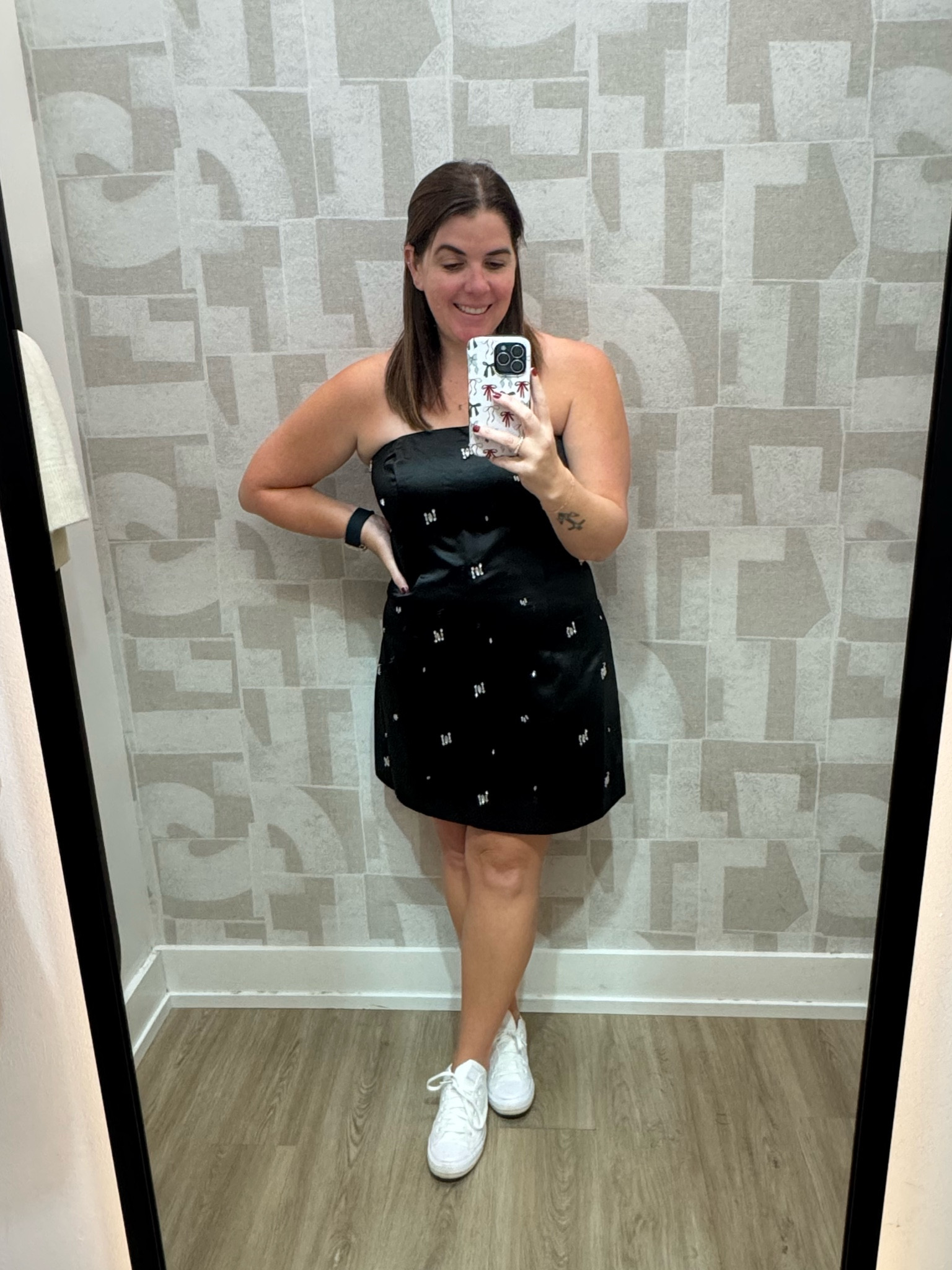 Looking for a party dress for this upcoming holiday season?! This dress would be cute with bells or boots with a velvet blazer over the top! The dress runs TTS and is now 25% off during Abercrombie’s Black Friday Sale! 

#LTKStyleTip #LTKCyberWeek #LTKSaleAlert
