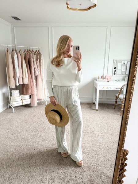 This is a great outfit for a cool spring day. I paired the Spanx Air Essentials Crew neck with these new linen pants and wedges from Walmart. Add a straw hat and you’ve got the perfect outfit for a day of sightseeing on vacation   

#LTKfindsunder100 #LTKSeasonal #LTKstyletip