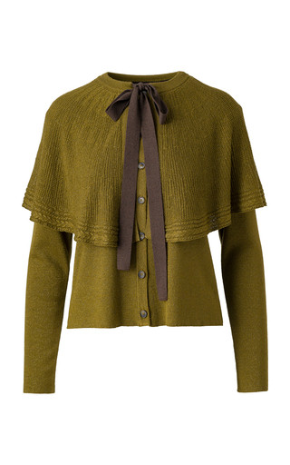 Herian Cape-Detailed Knit Cardigan | Moda Operandi (Global)