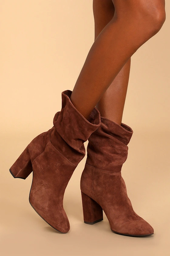 Kipper Brown Split Suede Leather Mid-Calf Boots | Lulus (US)