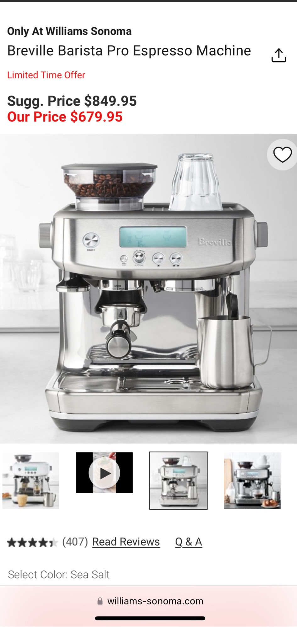 Breville Espresso machine on sale! 