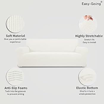Easy-Going Stretch Sofa Slipcover 1-Piece Sofa Cover Furniture Protector Couch Soft with Elastic Bot | Amazon (US)