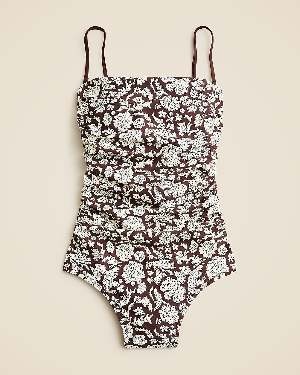 SZ Blockprints™ X J.Crew Gemma ruched bandeau one-piece | J. Crew US