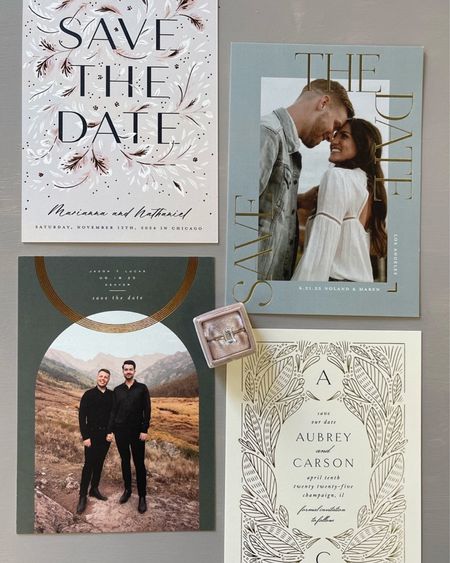 Save the Dates with gold metallic foil from Minted 

#LTKwedding