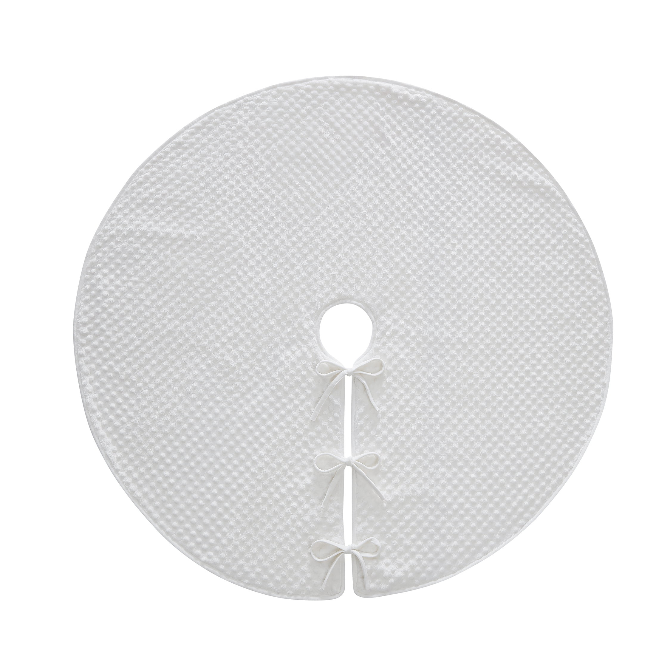 My Texas House Madison Bright White Embossed Polyester Christmas Tree Skirt, 52" | Walmart (US)