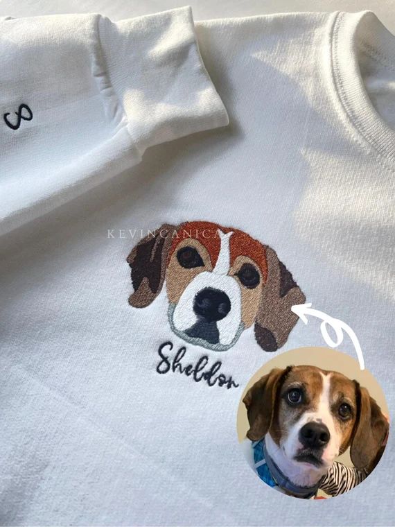Custom Embroidered Dog Sweatshirt | Custom Dog Sweater | Full Colored Embroidery | Father day gif... | Etsy (US)