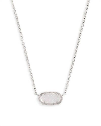 Elisa Silver Pendant Necklace in Iridescent Drusy | Kendra Scott