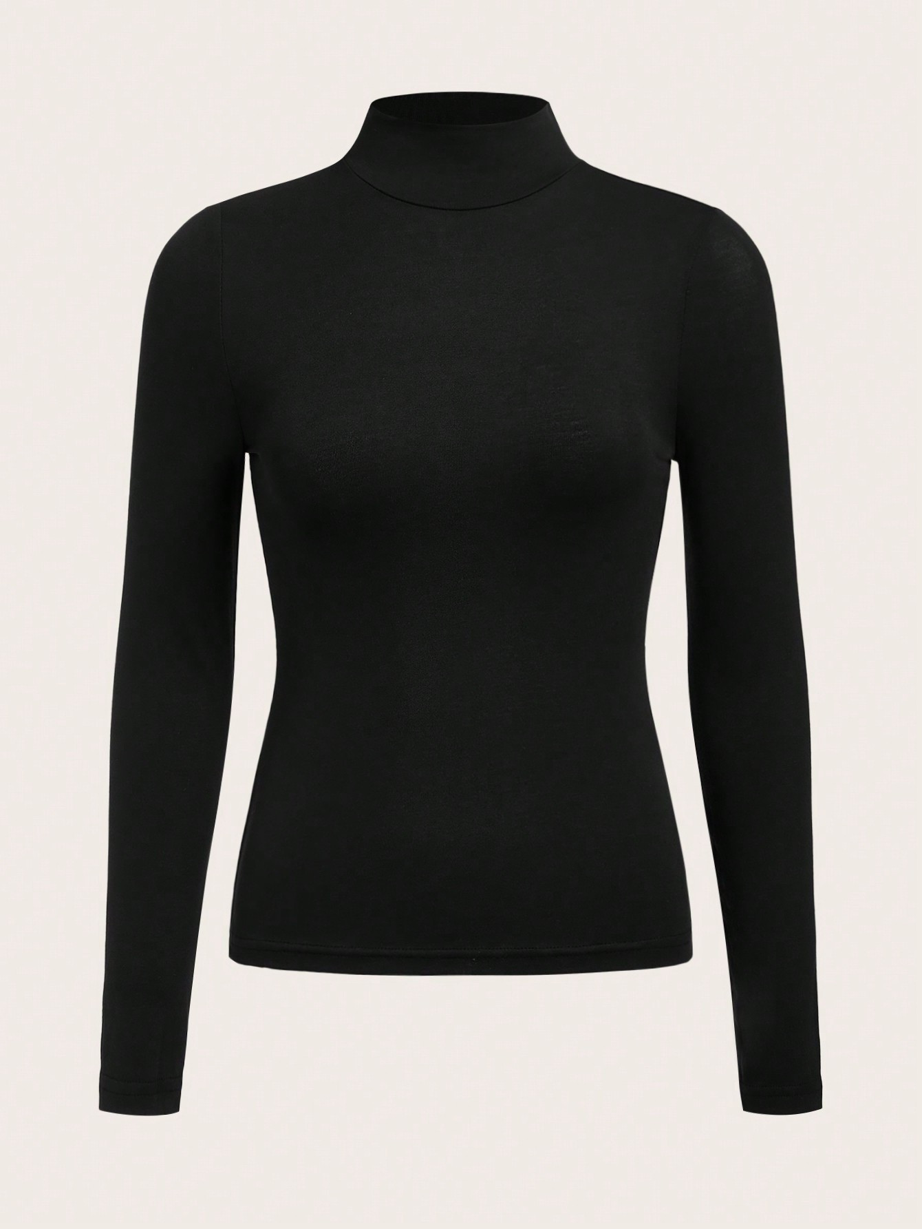 SHEIN BASICS High Neck Solid Fitted Tee | SHEIN USA | SHEIN