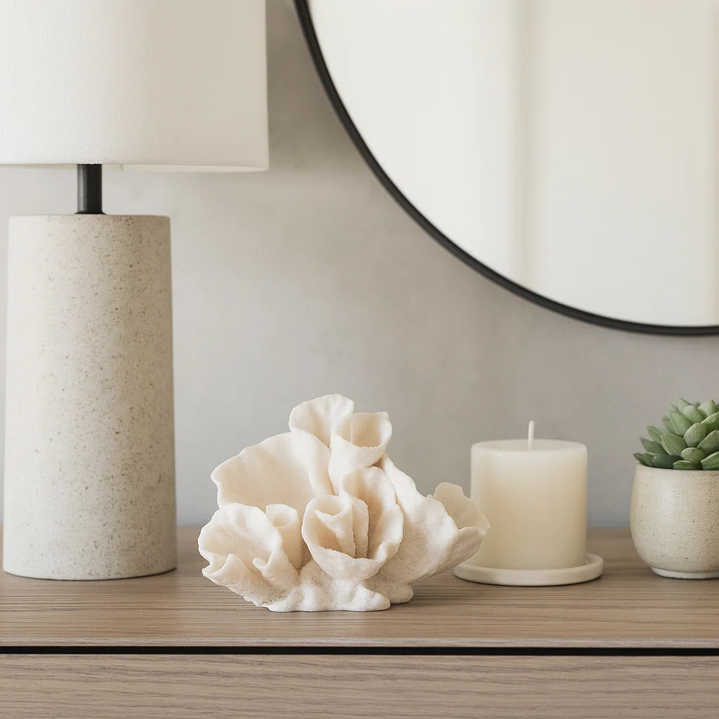 Decorative Polyresin Coral Figurine Object for Home Decor - Coastal Statue Sculpture for Console ... | Wayfair North America