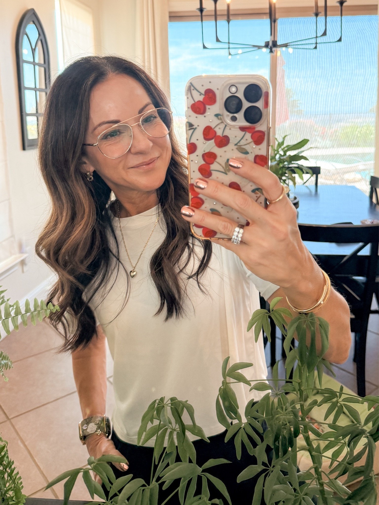 I'm loving these new blue light reading glasses + my fave comfy pants, crop tops and a heart necklace.

#LTKootd #LTKOver40 #LTKPetite