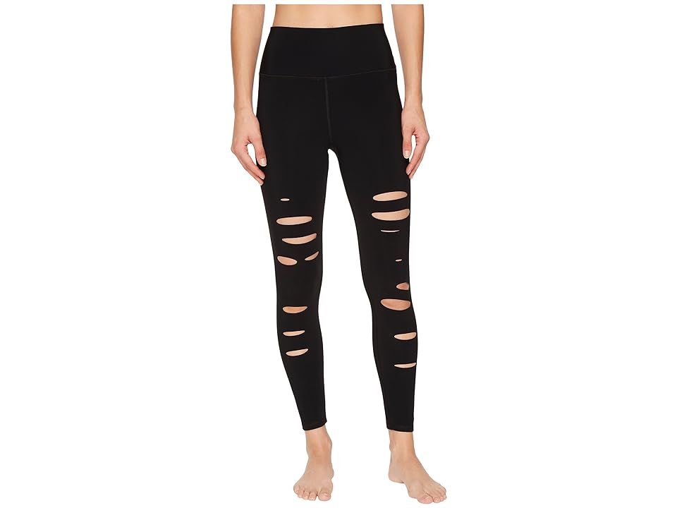 ALO 7/8 Ripped Warrior (Black) Women's Casual Pants | Zappos