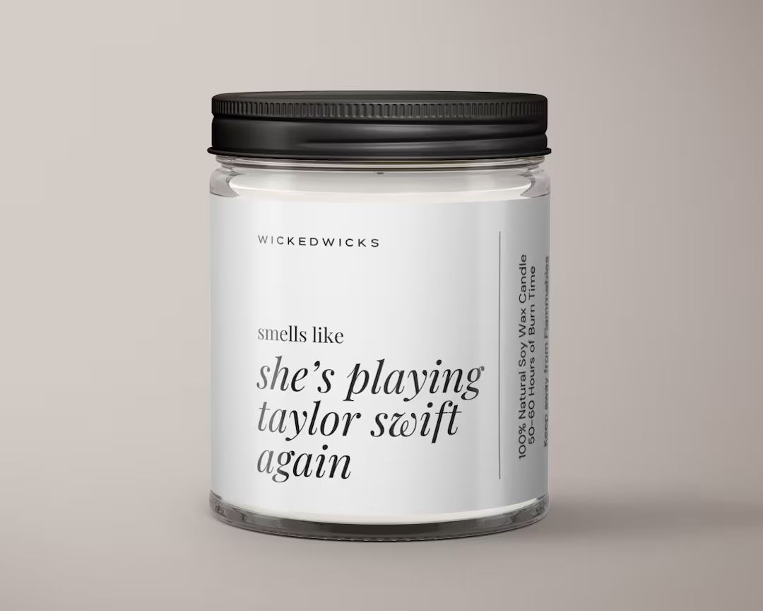 Smells Like She's Playing Taylor Swift Soy Candle - Etsy | Etsy (US)