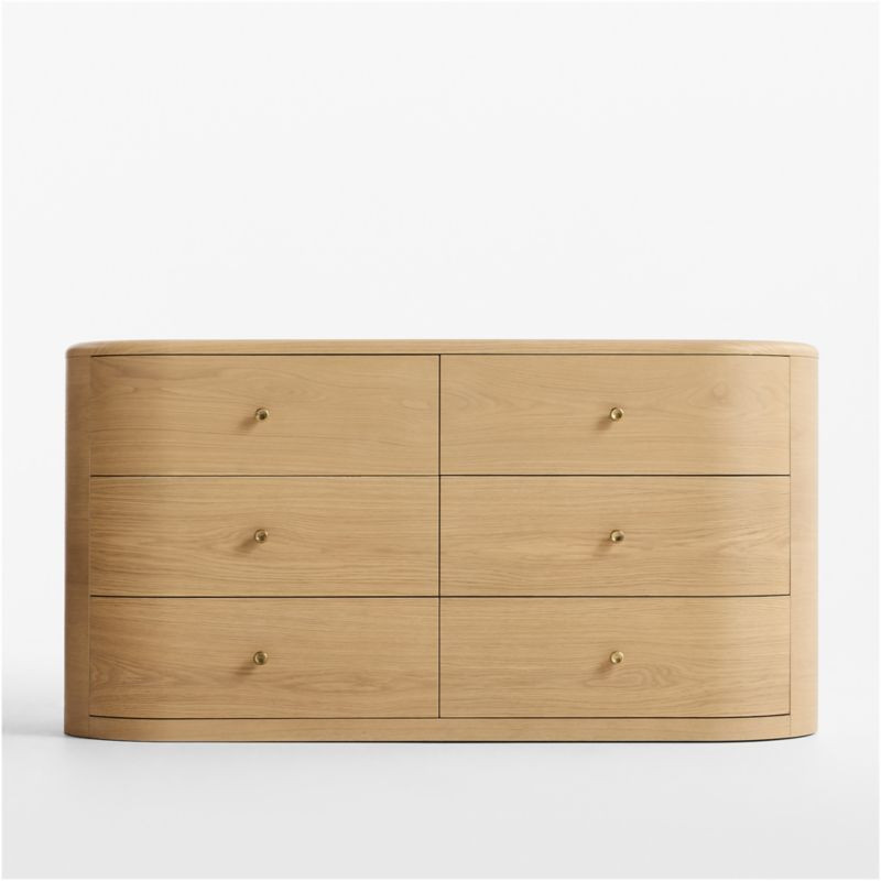 Anneli 62" Natural Oak Wood 6-Drawer Dresser | Crate & Barrel | Crate & Barrel