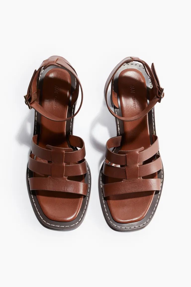 Heeled Leather Sandals | H&M (US + CA)