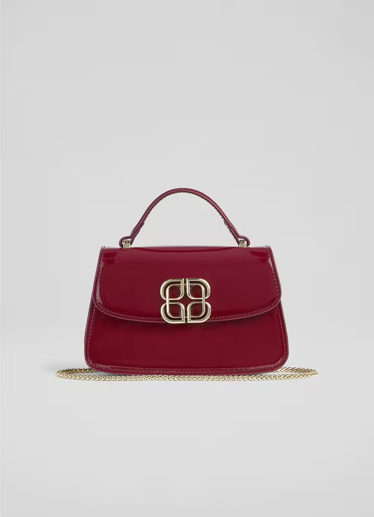 Annabelle Burgundy Patent Crossbody Bag | L.K. Bennett (UK)