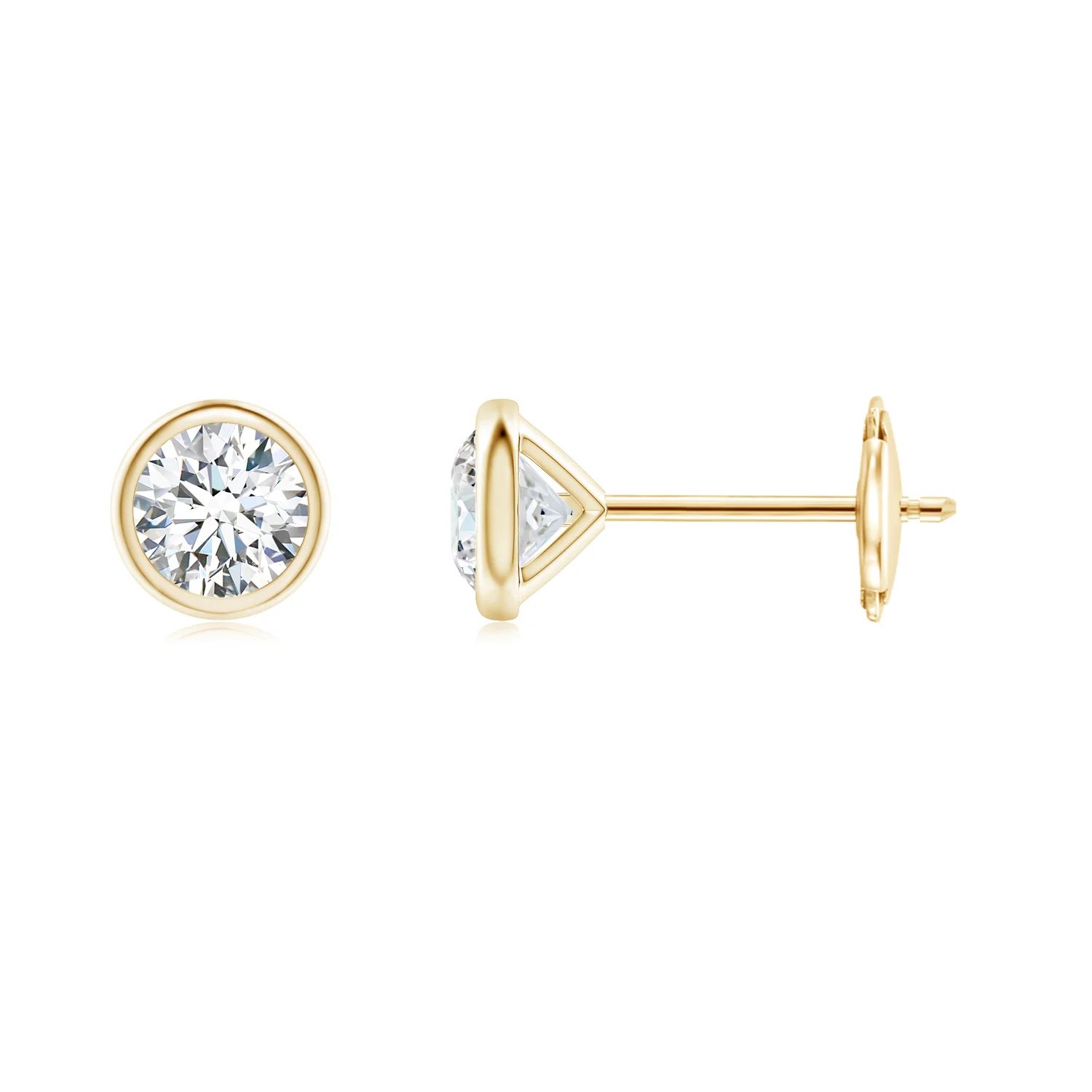 Bezel-Set Diamond Martini Stud Earrings | Angara | Angara US
