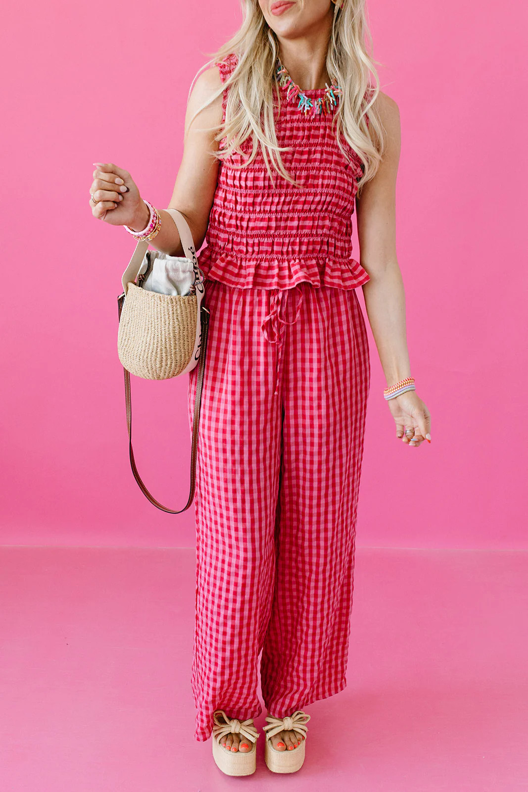 Ivy Smocked Gingham Pants1 ratingOnly 5 left | Shop.app