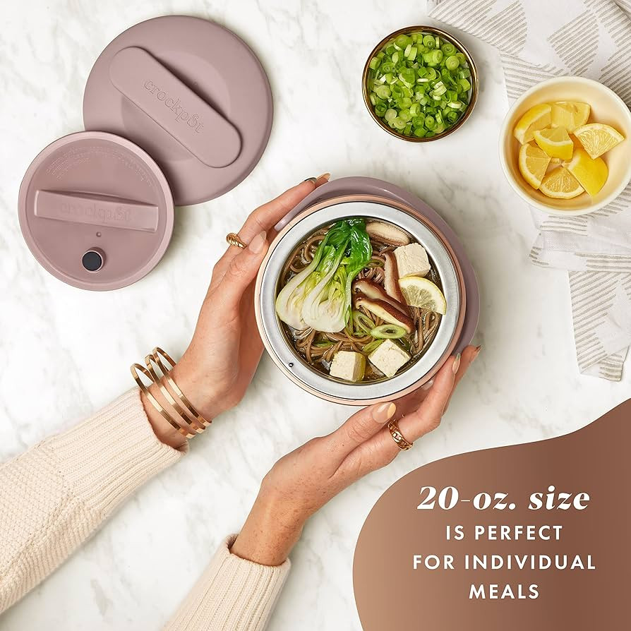 Crock-Pot 20-Ounce Electric Lunch Box, Portable Food Warmer, Blush Pink | Perfect for Travel, Car... | Amazon (US)