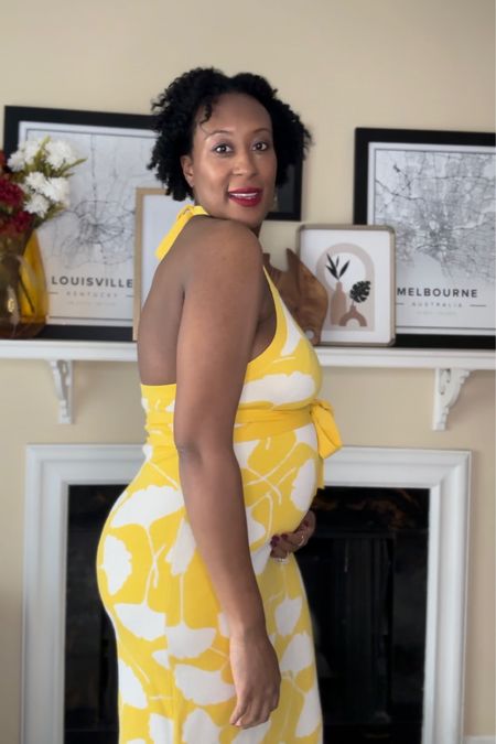 Target Style | yellow dress | halter dress | dress the bump | maternity dress | Maternity wear 

#LTKover40 #LTKSeasonal #LTKbump