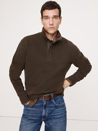 Double-Knit Mock-Neck Sweatshirt | Banana Republic (US)