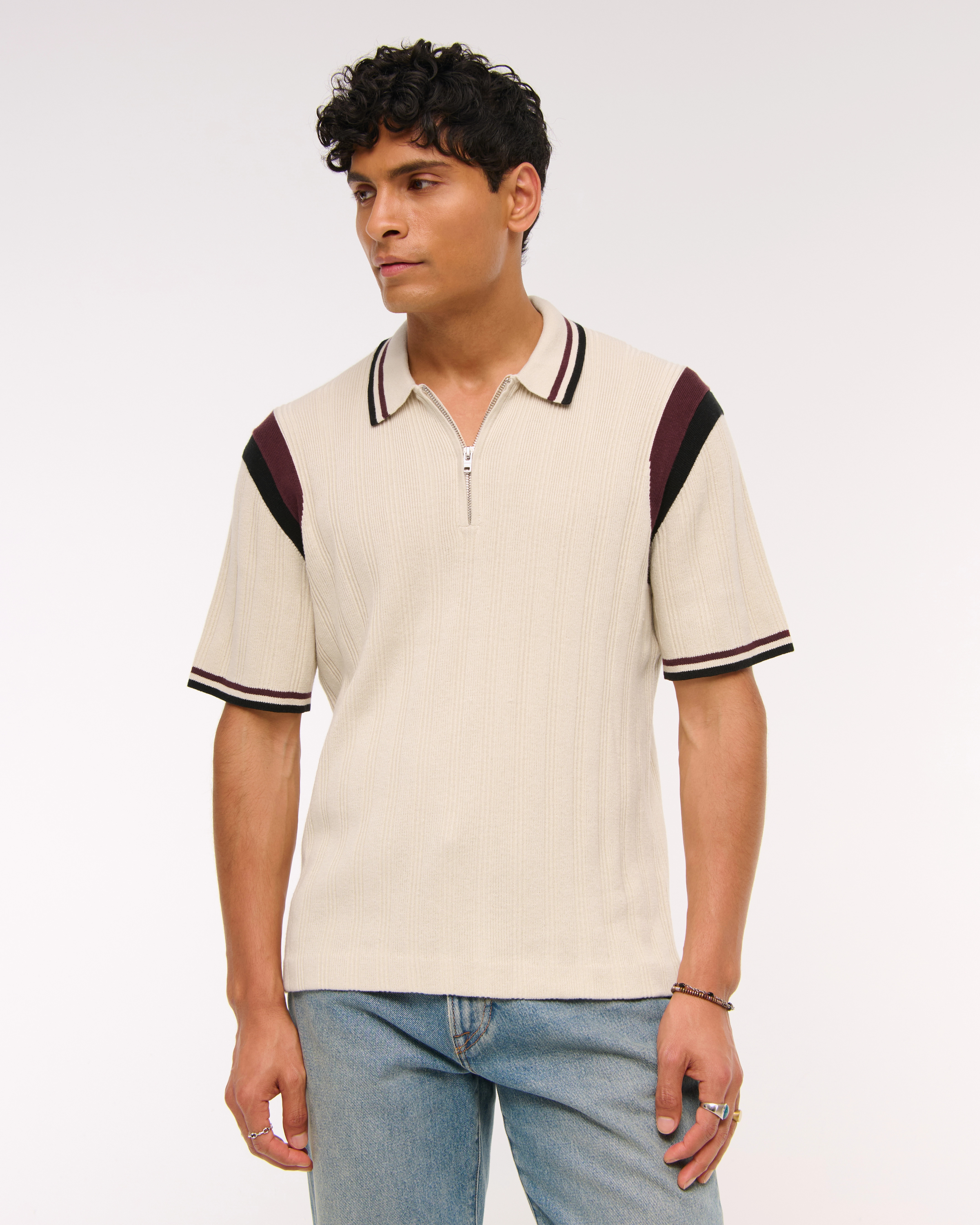 Preppy Zip Sweater Polo | Abercrombie & Fitch (US)