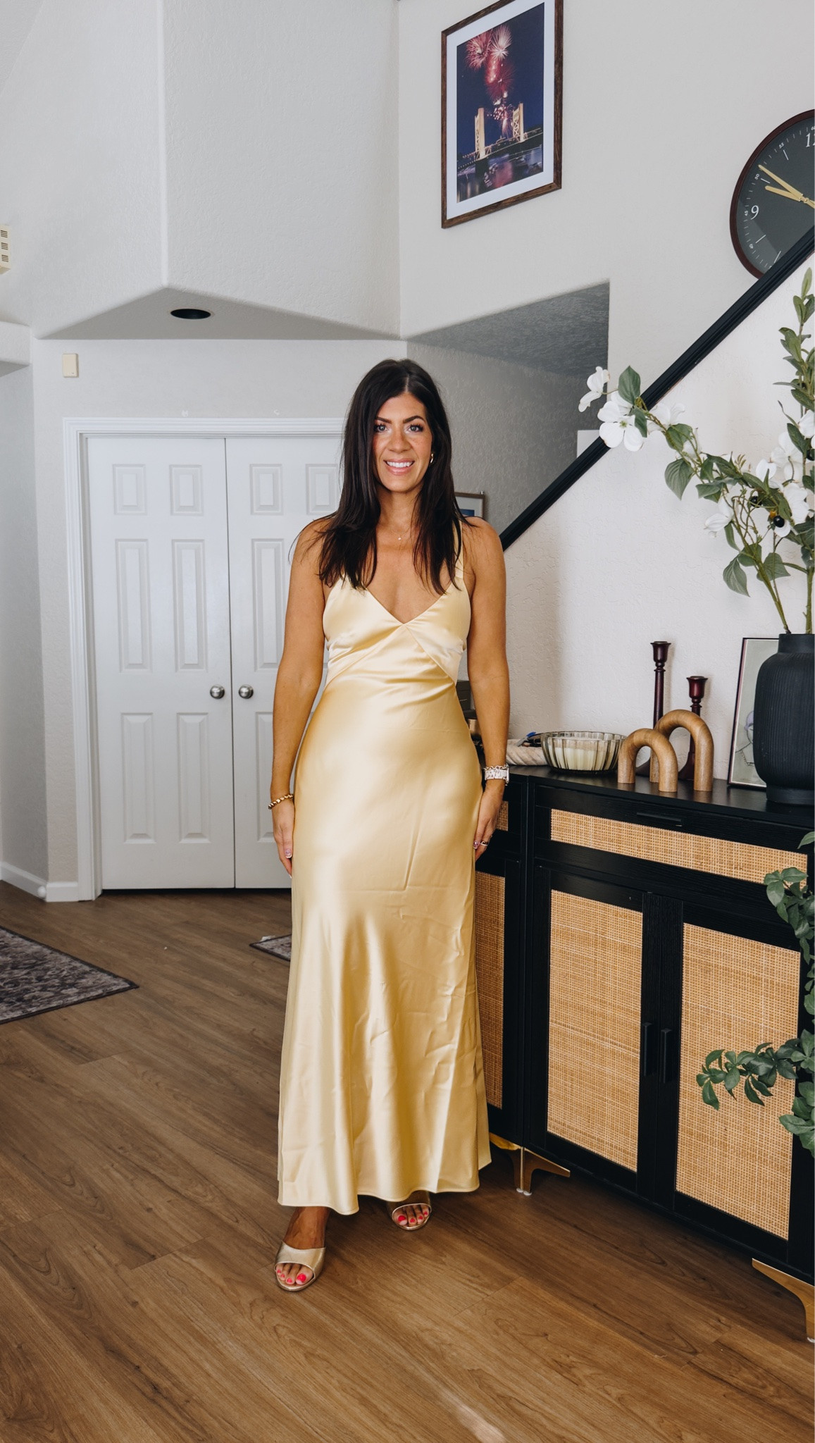 In a medium wedding guest dress

#LTKMidsize #LTKTall #LTKWedding