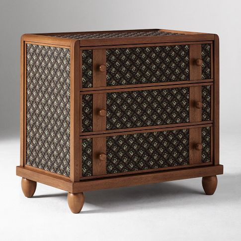 Pierce & Ward 3-Drawer Fabric Inlay Grand Nightstand (28") | West Elm (US)