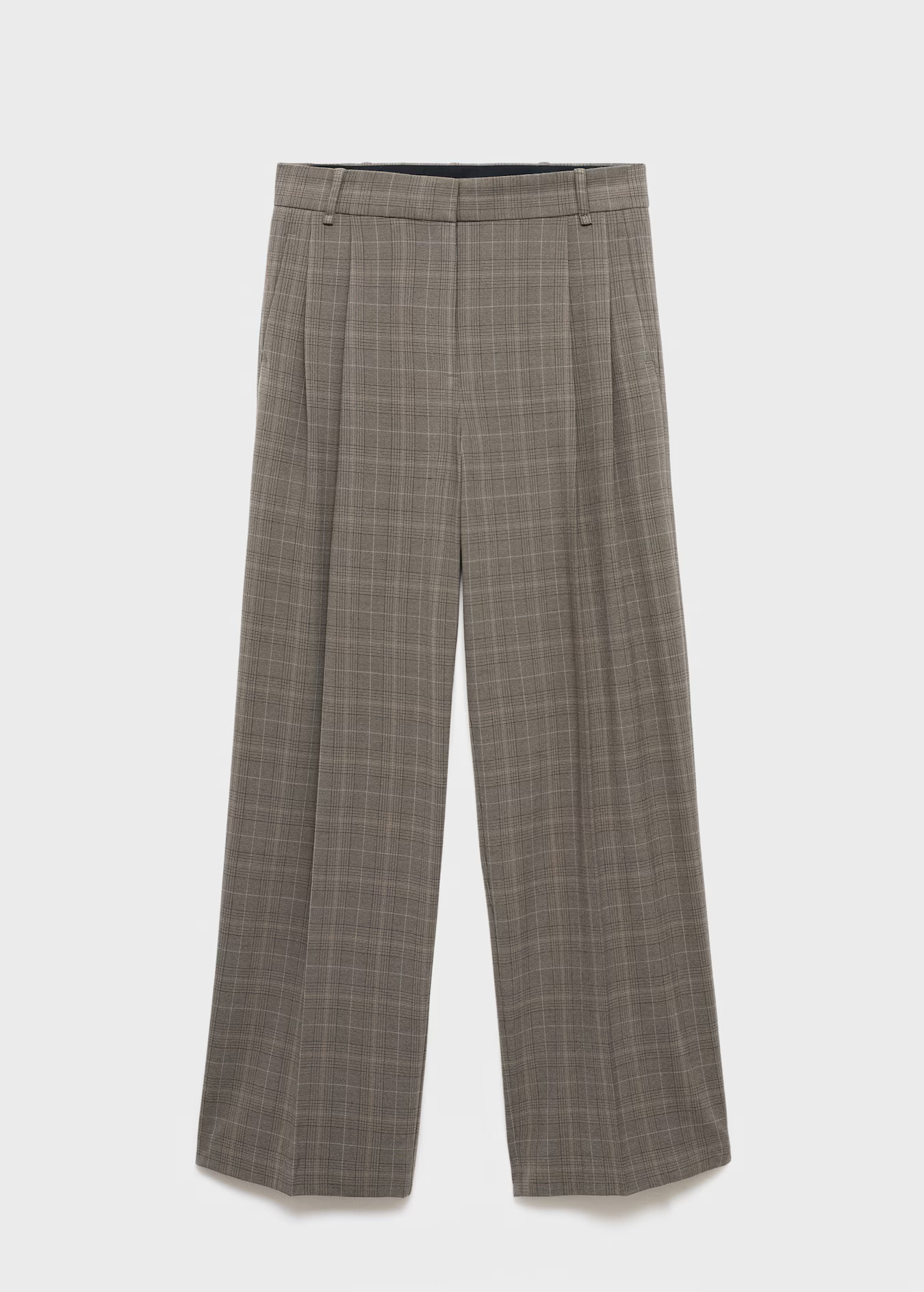 Wide-leg check suit trousers | MANGO (UK)