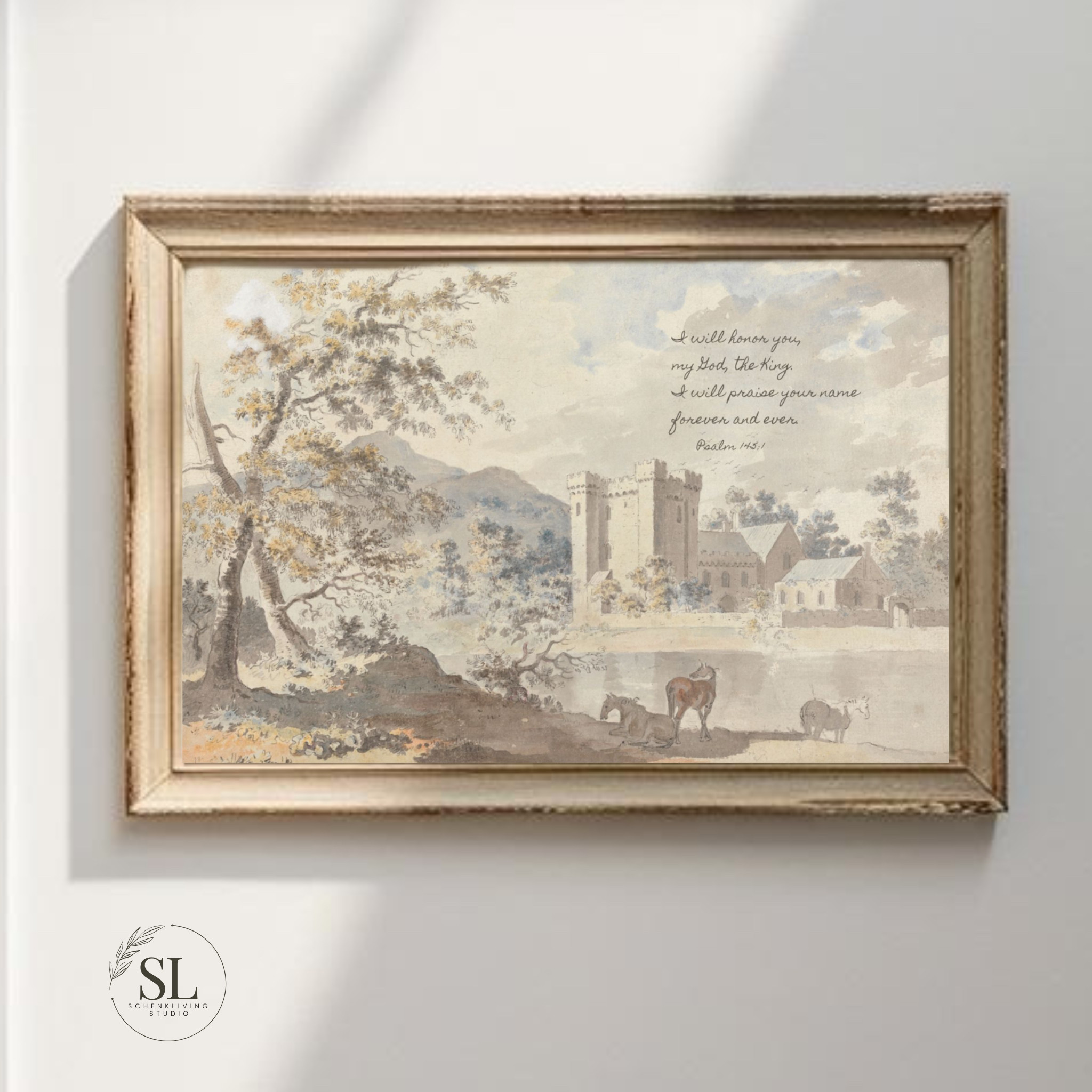 Vintage French Landscape with Scripture for your Home  

 #LTKstyletip #LTKfamily #LTKgiftguide